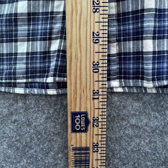 Faherty Mens Plaid Long Sleeve Button Up Shirt Size XXL Blue Lightweight Preppy - Picture 8 of 9